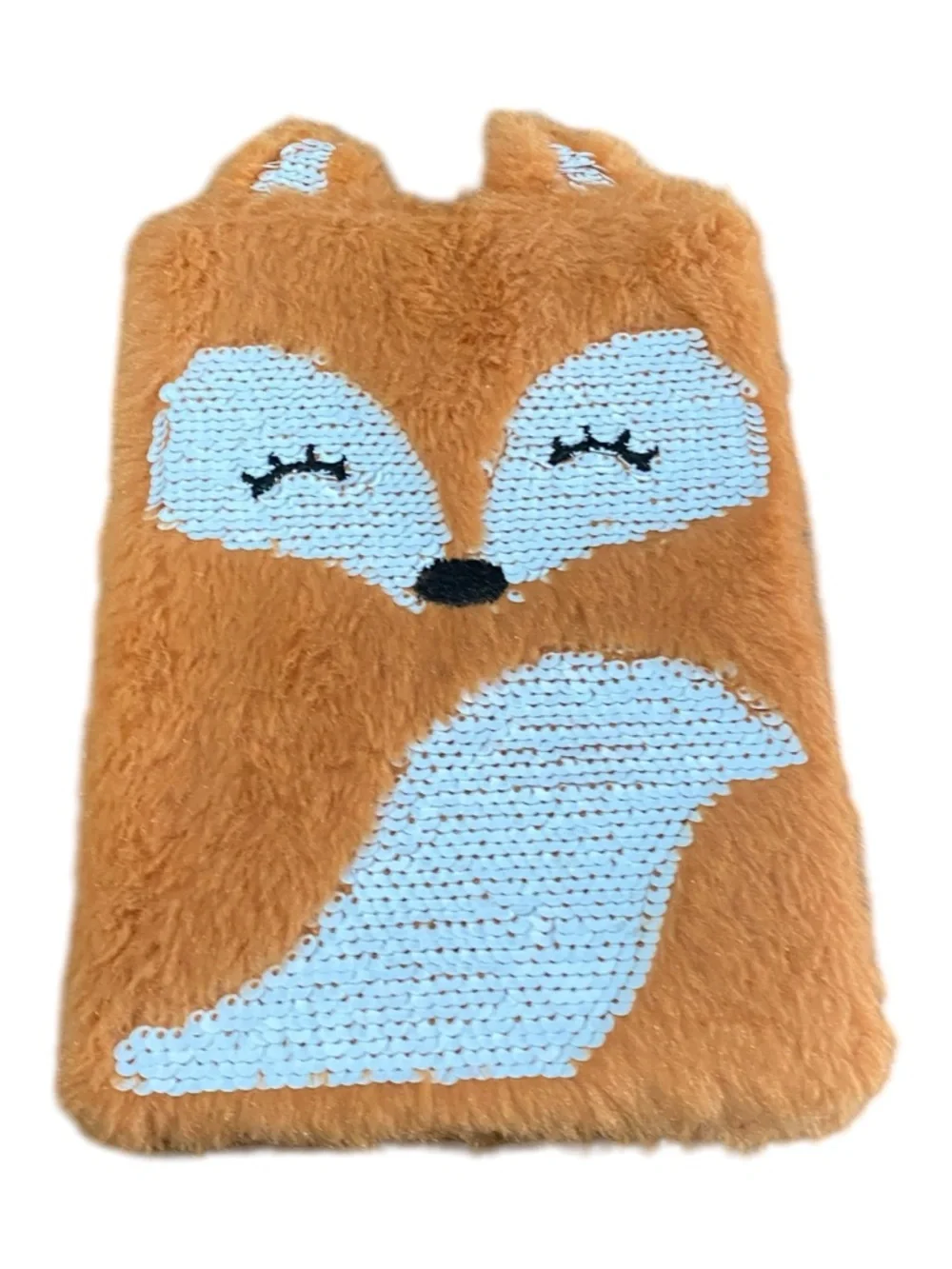 Sequin Fox Plush Notebook Journal Agenda Planner.